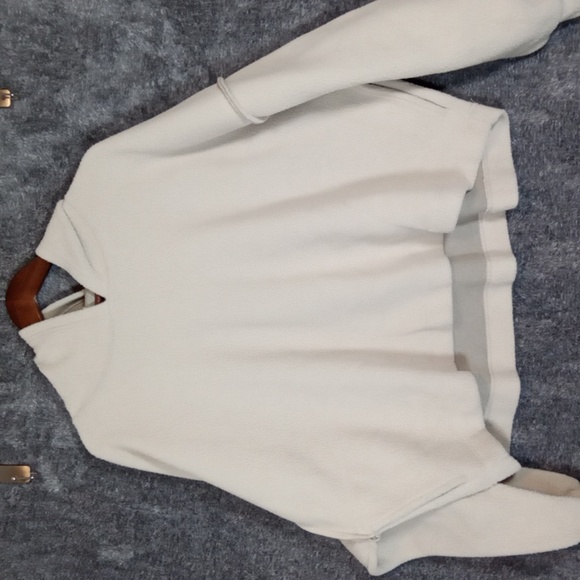 We The Free Peple Cropped Fleece Pullover Hoodie Sweatshirt Boho Oversize L - Picture 2 of 11